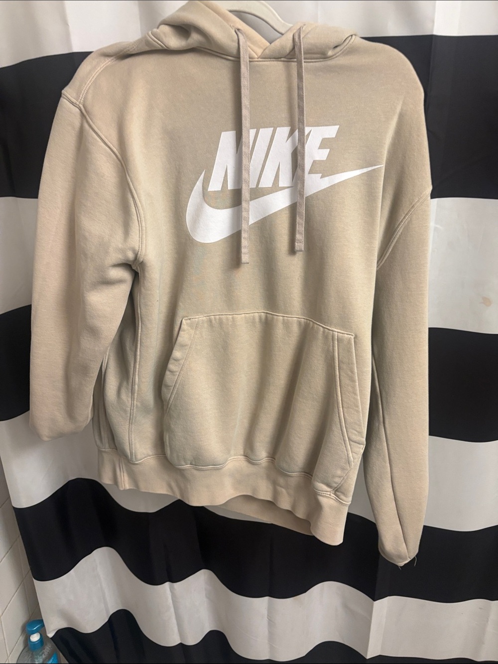 Nike Beige Crewneck Sweatshirt with White Swoosh